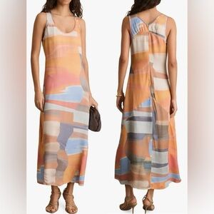 NWOT Reiss Layla Satin sleeveless Coral Maxi Dress sz 0